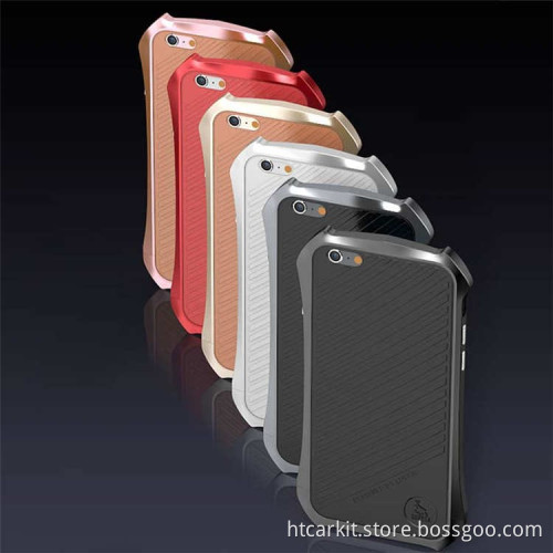 LUPHIE Ultra-Thin Aluminum Metal bumper Case leather back cover For iphone 6s